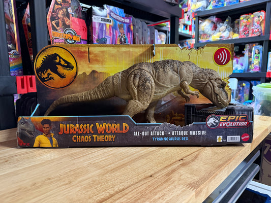 Jurassic World Chaos Theory All-Out Attack Tyrannosaurus Rex Dinosaur Action Figure 22826