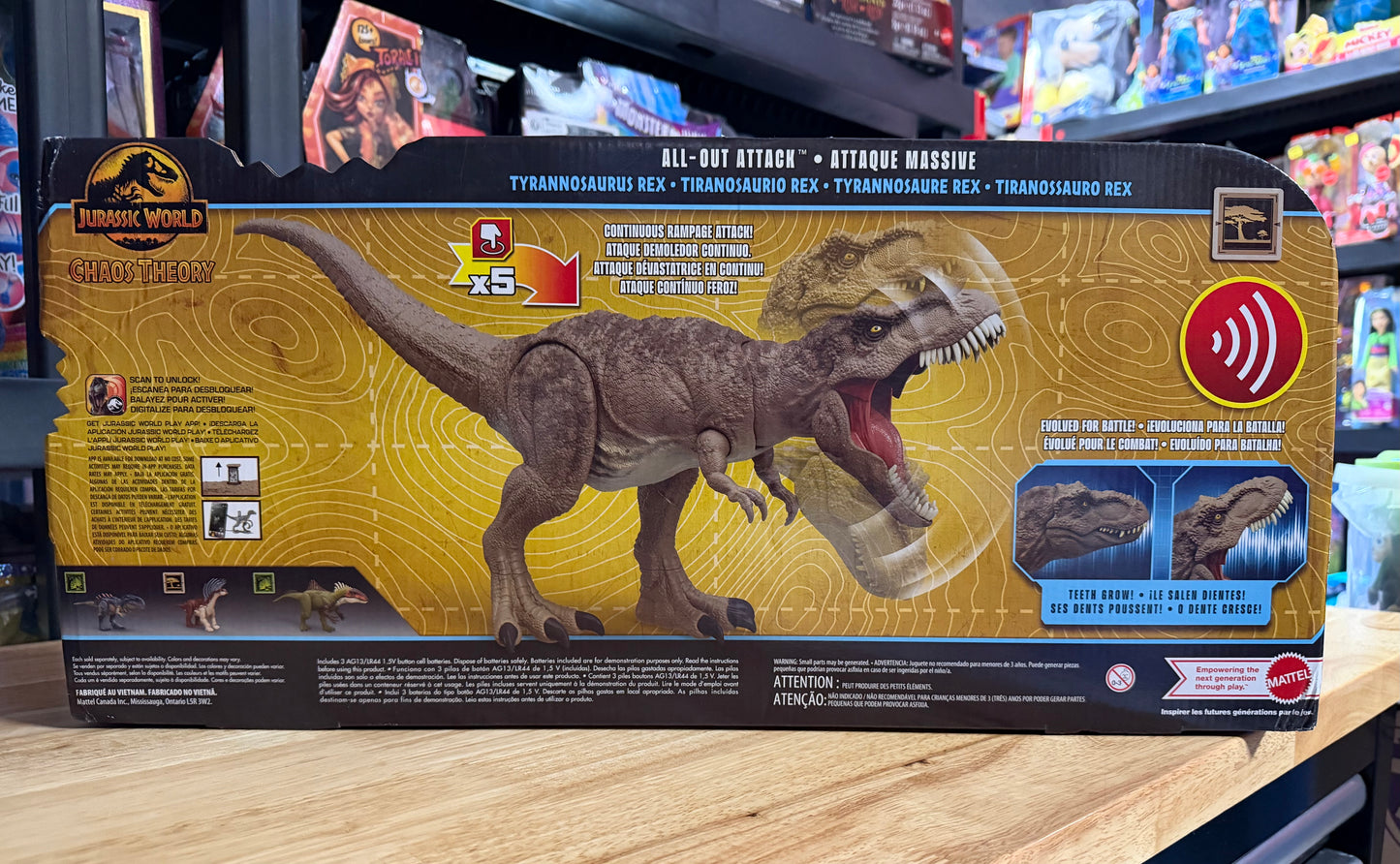 Jurassic World Chaos Theory All-Out Attack Tyrannosaurus Rex Dinosaur Action Figure 22826