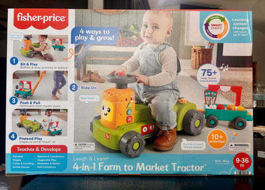 Fisher-Price Laugh & Learn 4-in-1 Farm to Market Tractor Ride-On 11534