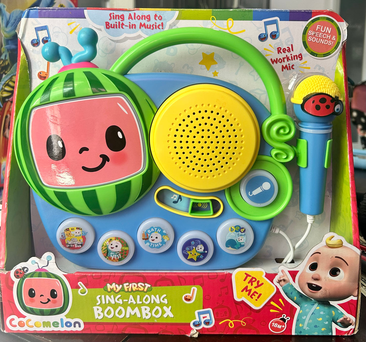 Cocomelon Sing Along Boombox - Music & Working Karaoke Microphone 95268
