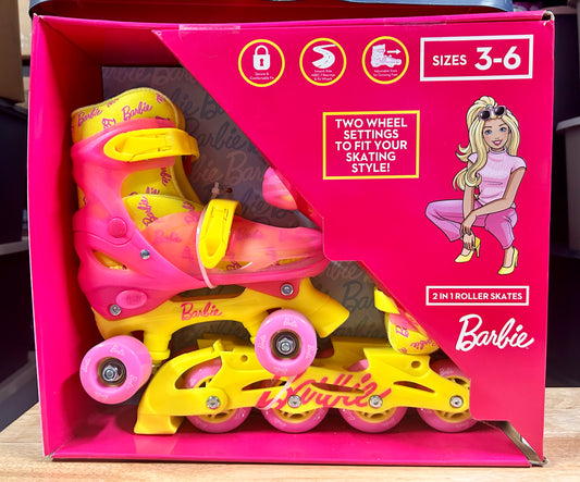 Barbie 2 IN 1 Roller Skates & Blades Adjustable for Sizes 3-6 100931