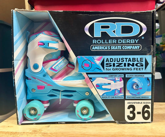 Roller Derby Girls Adjustable High Top Quad Skates for Sizes 3-6 351053