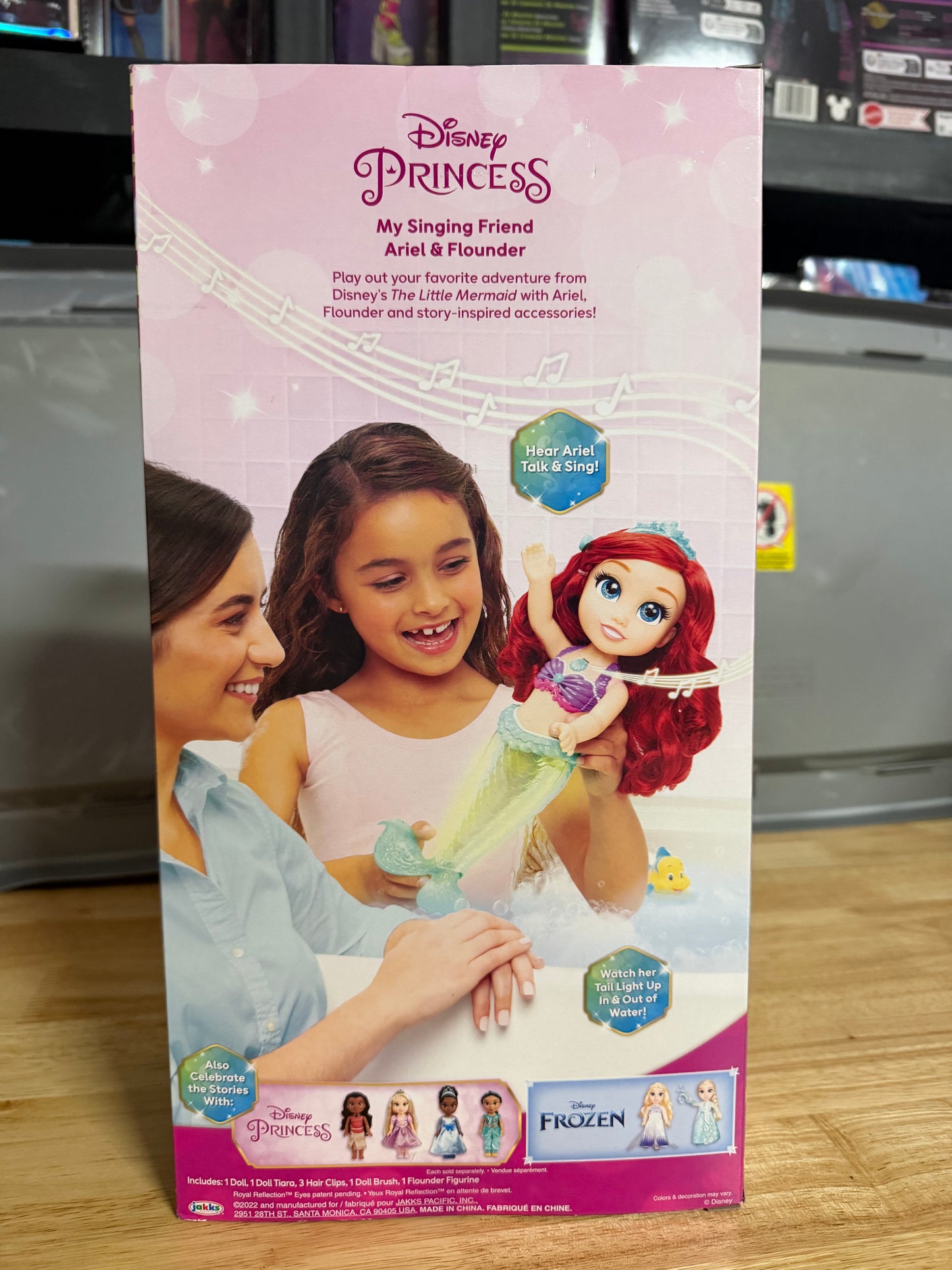 Disney Princess The Little Mermaid 14” Tall Singing Bath Time Play Ariel Doll and Flounder 22350