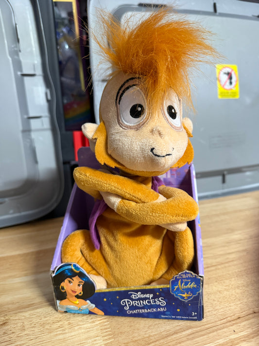 Disney Princess Aladdin Chatterback Abu 10” Interactive Plush 15411