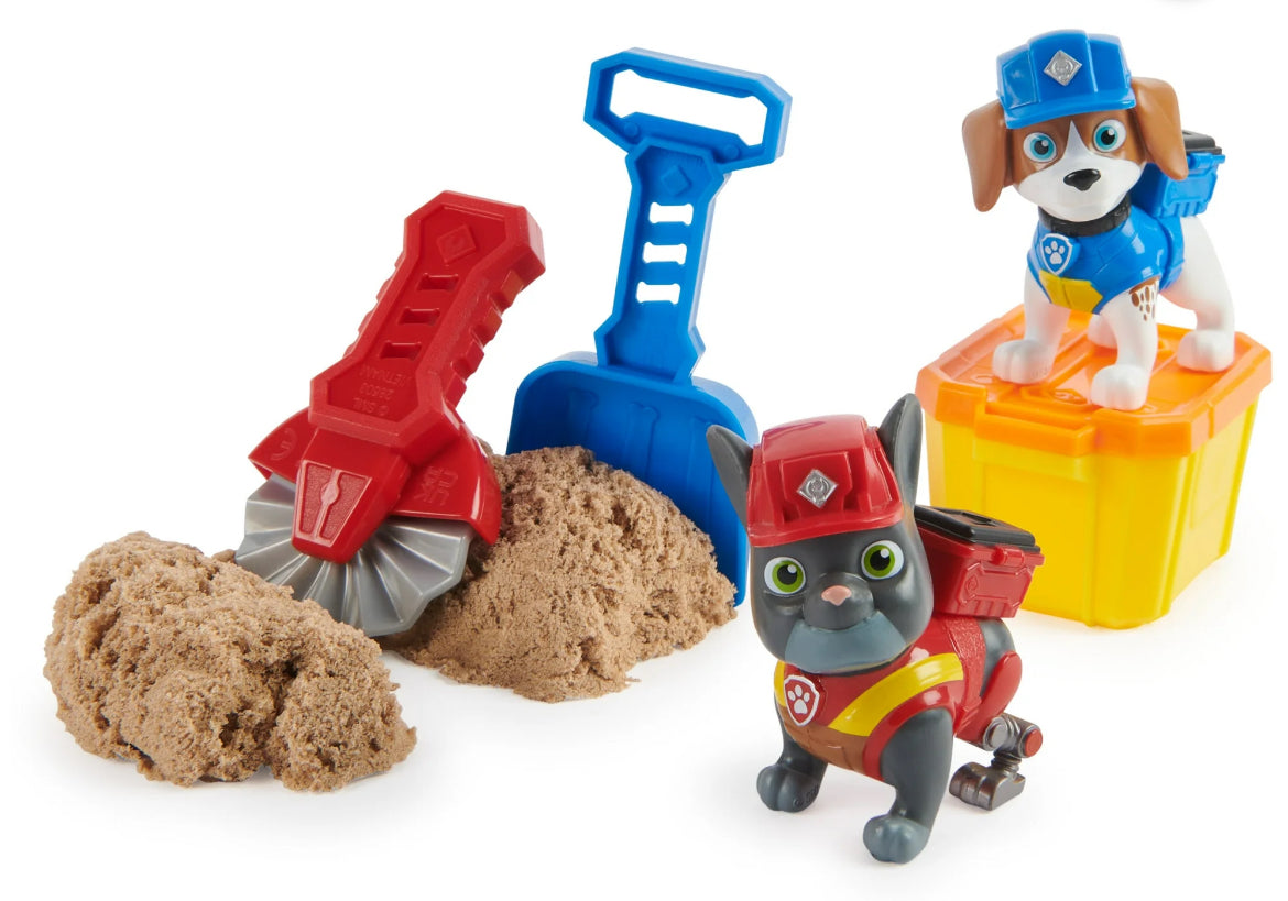 Rubble & Crew Charger and Wheeler Figure 2-Pack with Kinetic Build-It Sand 45930