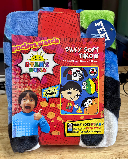 Ryan's World Kids Silky Soft Plush 40”x50”Throw Blanket 78398