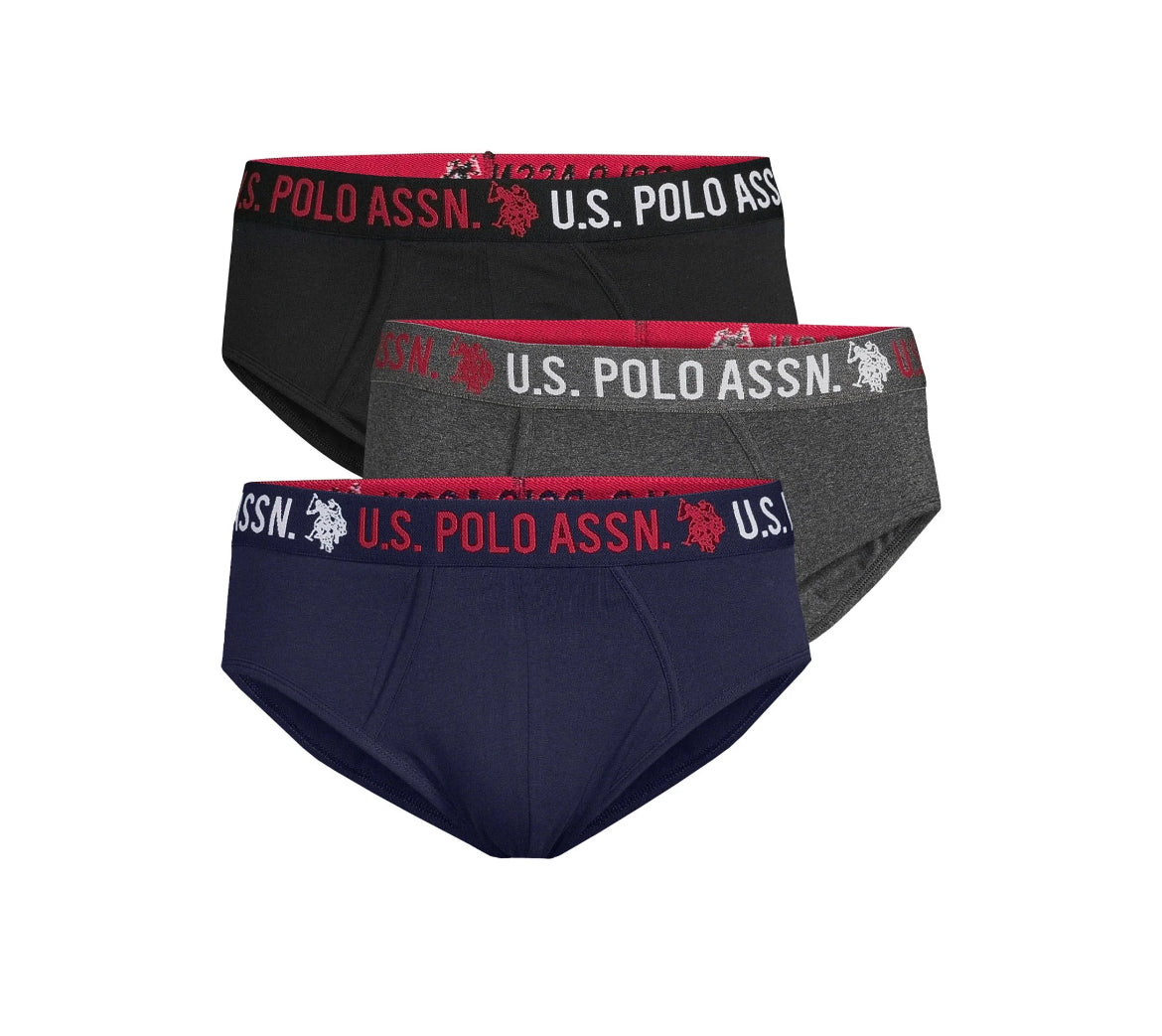 U.S. Polo Assn. Men's Cotton Stretch Briefs, Size-3XL, 3-Pack 37642