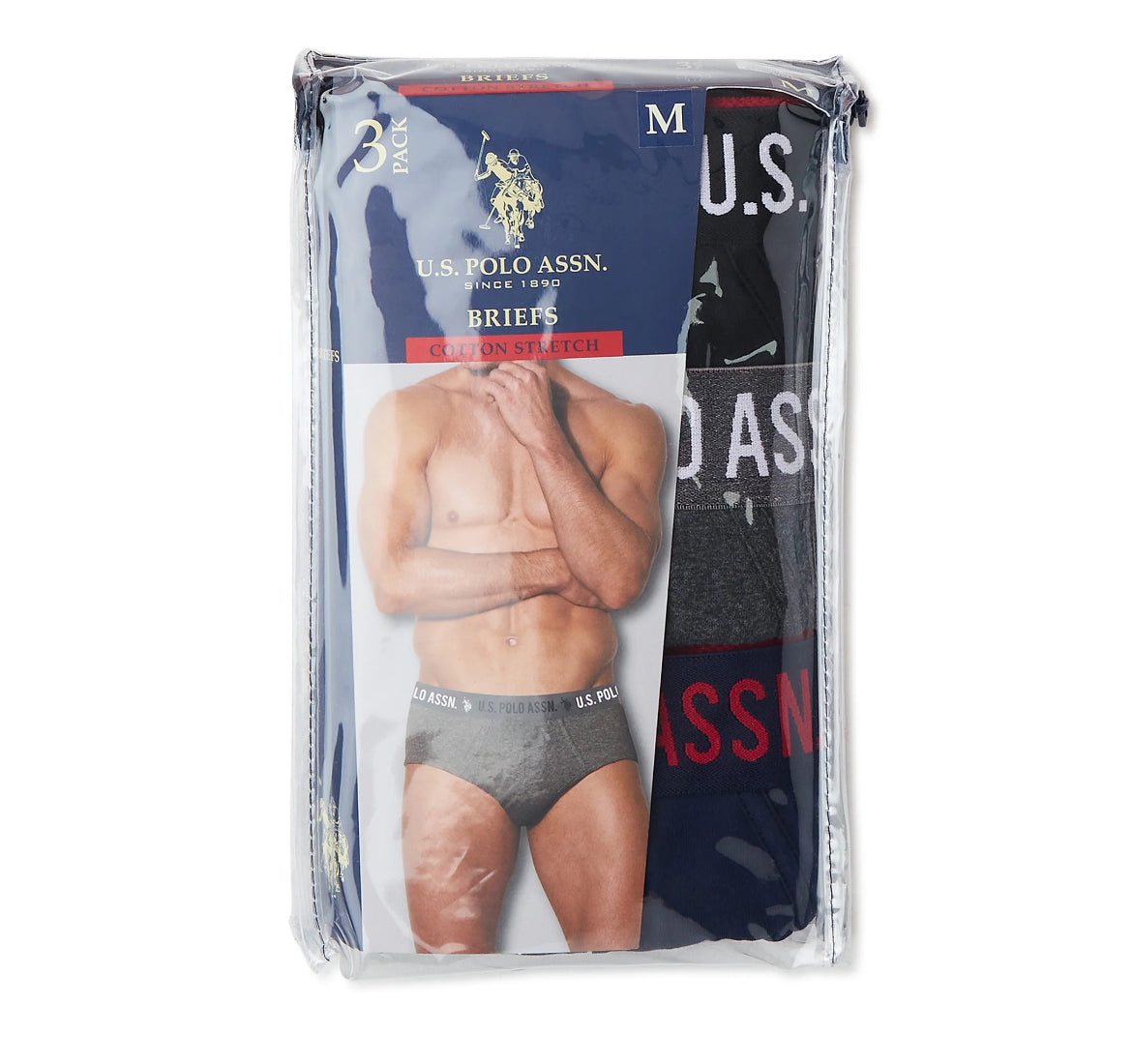 U.S. Polo Assn. Men's Cotton Stretch Briefs, Size-3XL, 3-Pack 37642