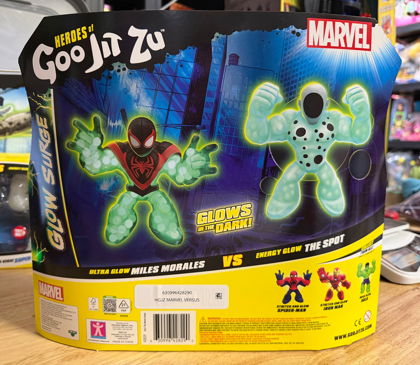 Heroes of Goo Jit Zu Marvel GLOW SURGE Miles Morales Versus Energy Glow The Spot 42829