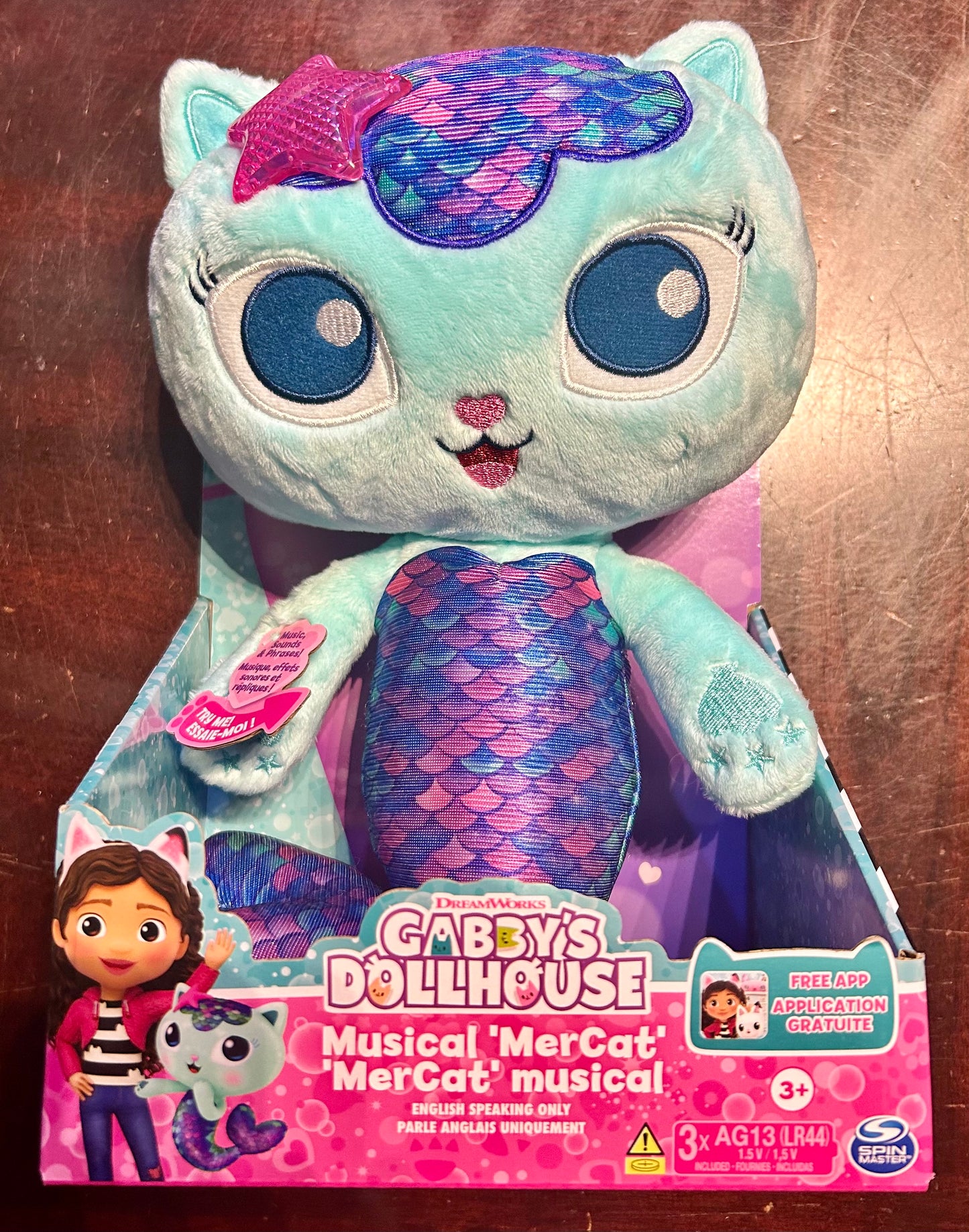 Gabby’s Dollhouse, 14” Interactive Talking MerCat Musical Plush 42557