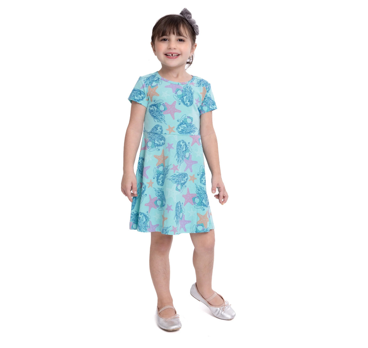 Little Mermaid Toddler Girl Print Skater Dress