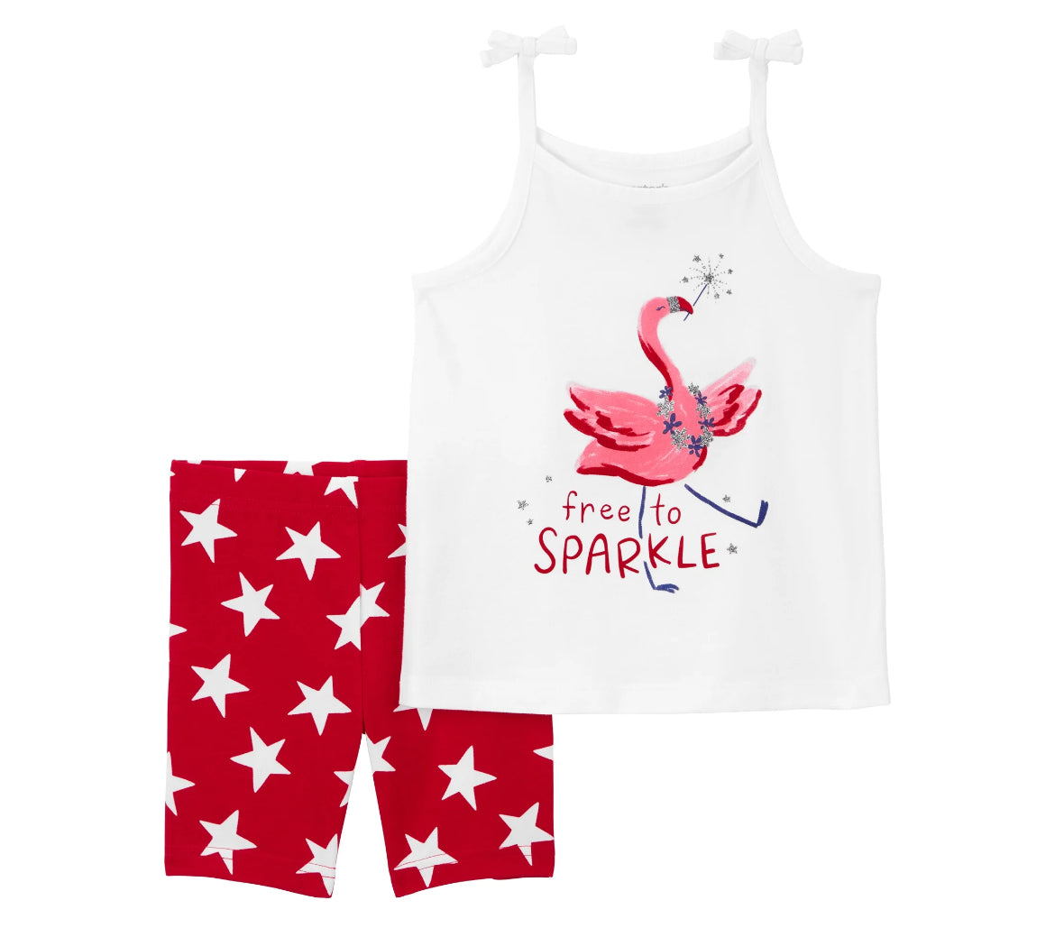 Carter's Child of Mine Toddler Girl “Free To Sparkle” Short Set