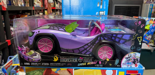 Monster High Ghoul Mobile Toy Car, Purple & Spiderweb Convertible with Pet 06982