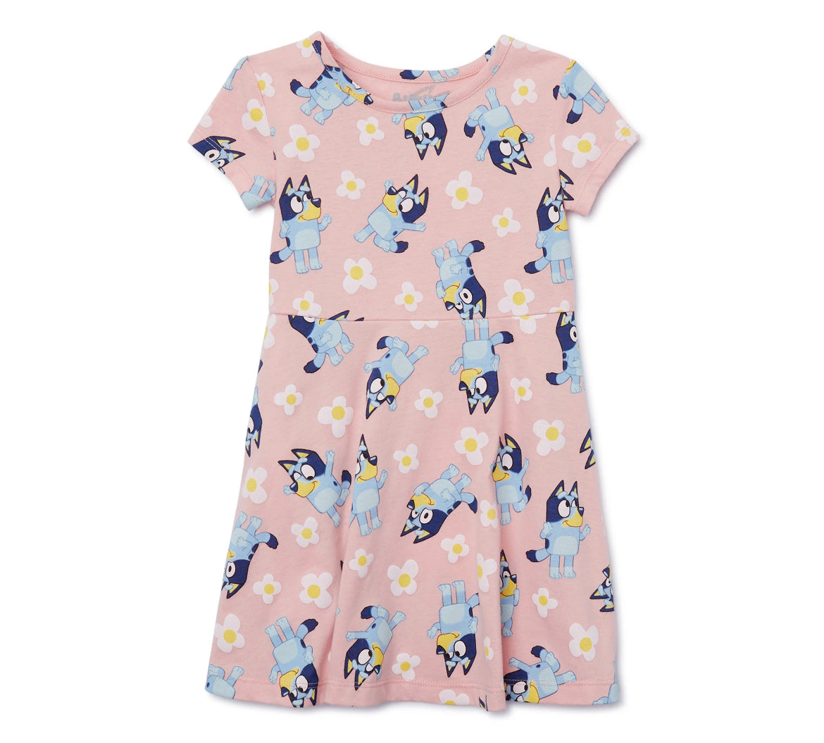 Bluey Toddler Girl Print Skater Dress