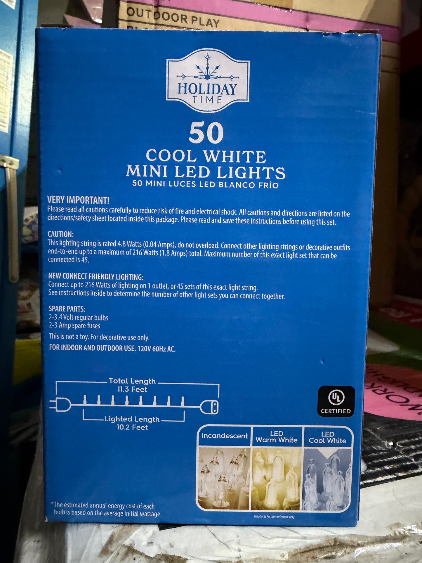 Holiday Time 50 Cool White Mini LED Lights 59303