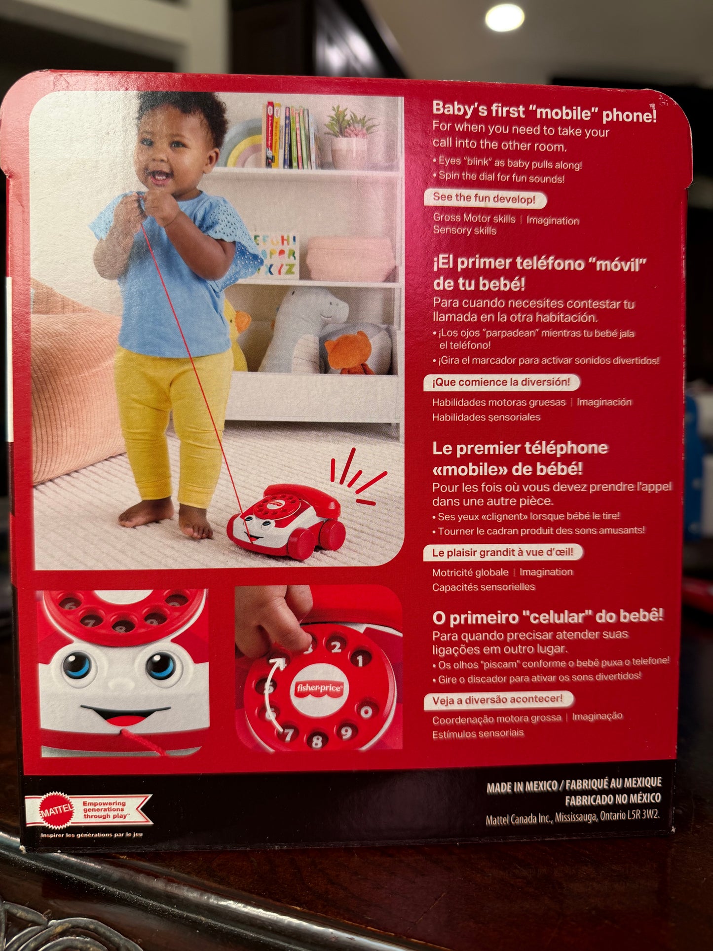 Fisher-Price Red Chatter Telephone Baby & Toddler Pull Toy, Mattel 80th Anniversary Edition 31371