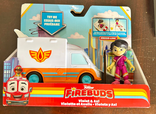 Disney Junior Firebuds, Violet and Axl, Action Figure and Ambulance 48979