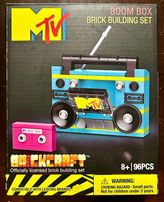 Brickcraft MTV Retro Builds: Blue Boom Box Brick Building Kit (96-Piece Set) 72007