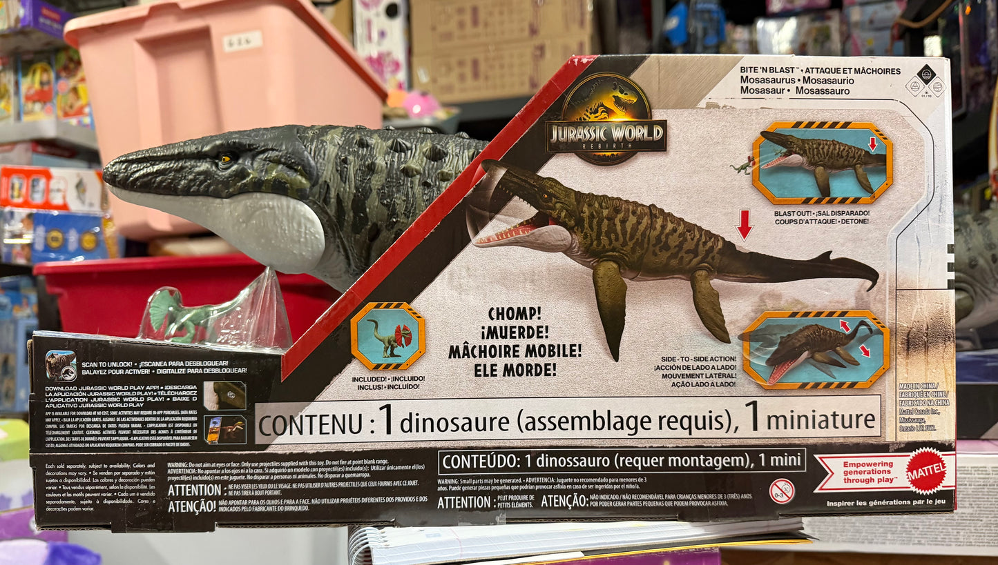 Jurassic World Rebirth Bite N Blast Mosasaurus Action Figure 270620