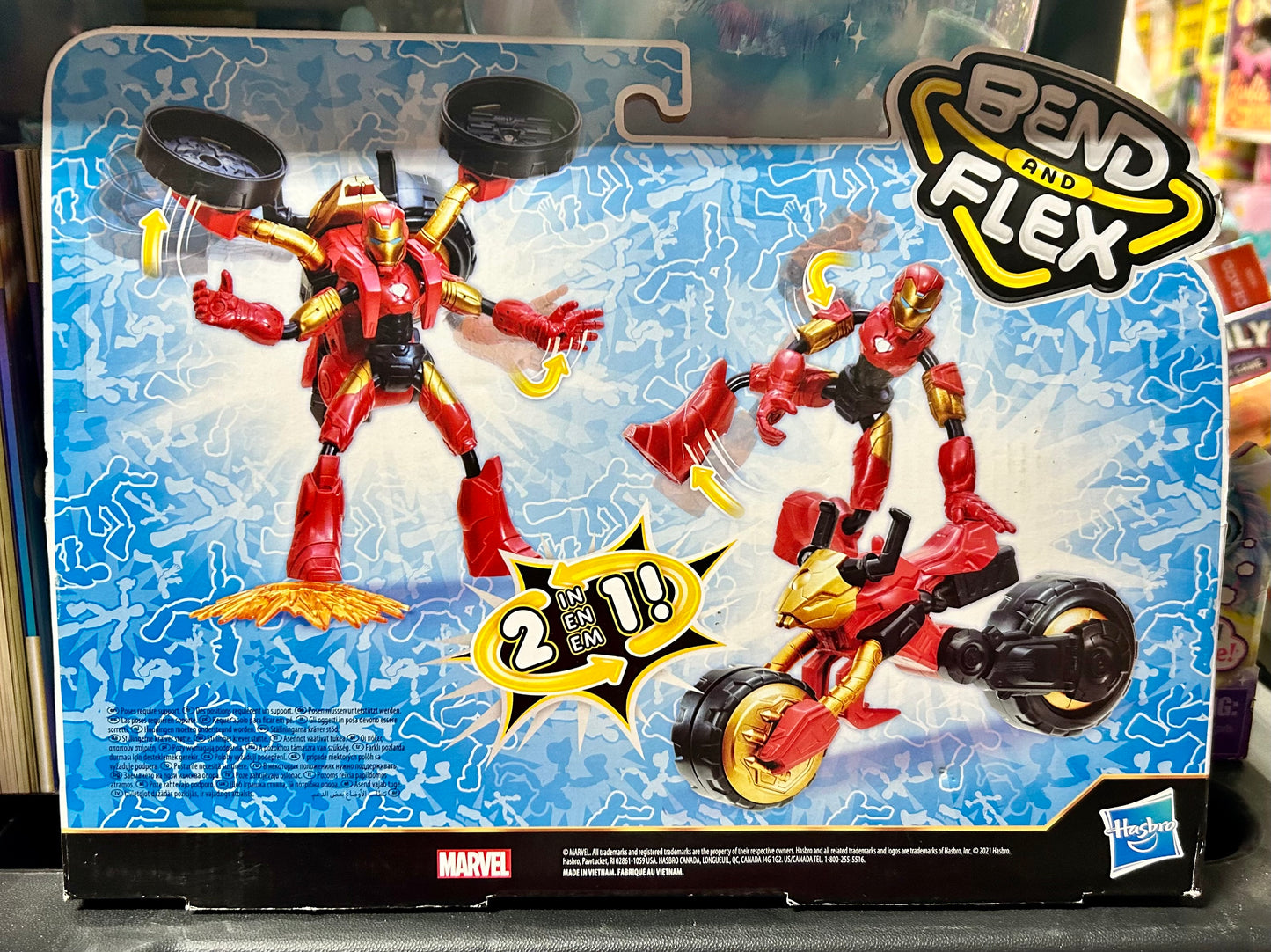 Marvel Bend and Flex, Flex Rider Iron Man Action Figure and 2-In-1 Motorcycle