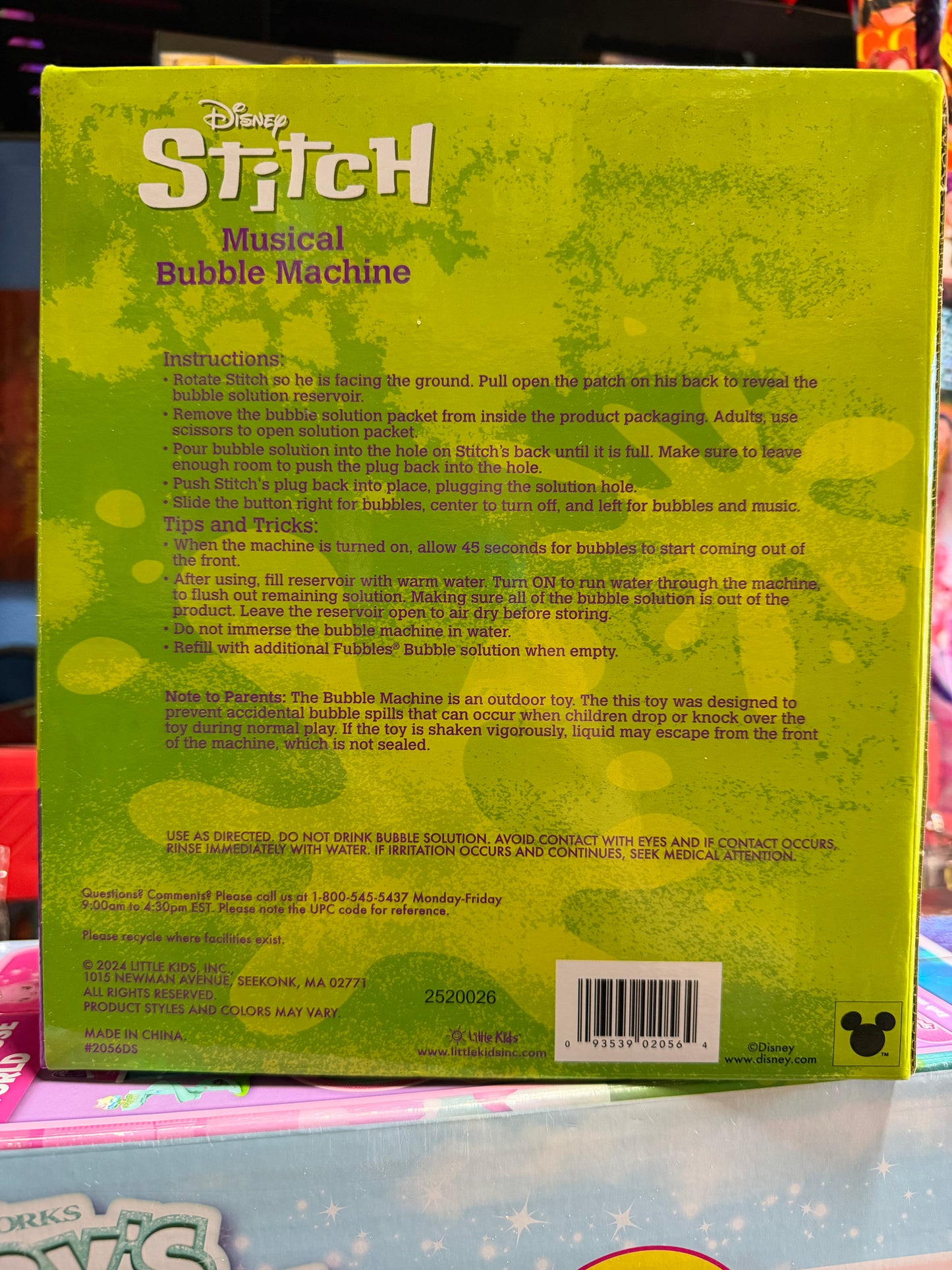 Disney Stitch No-Spill Musical Bubble Machine 020564