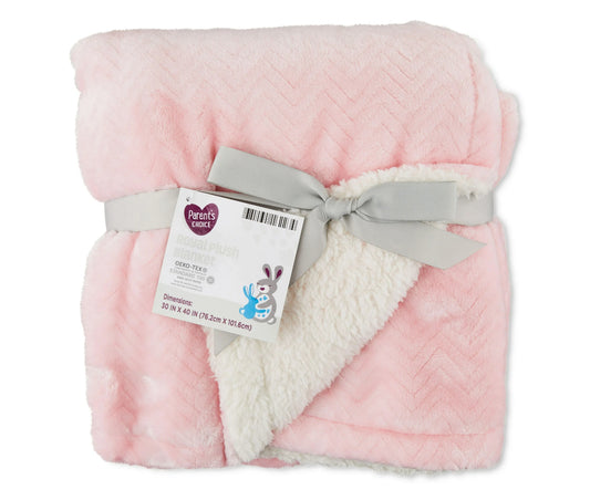 Parent's Royal Plush Blanket Pink, 30" x 40" 16223