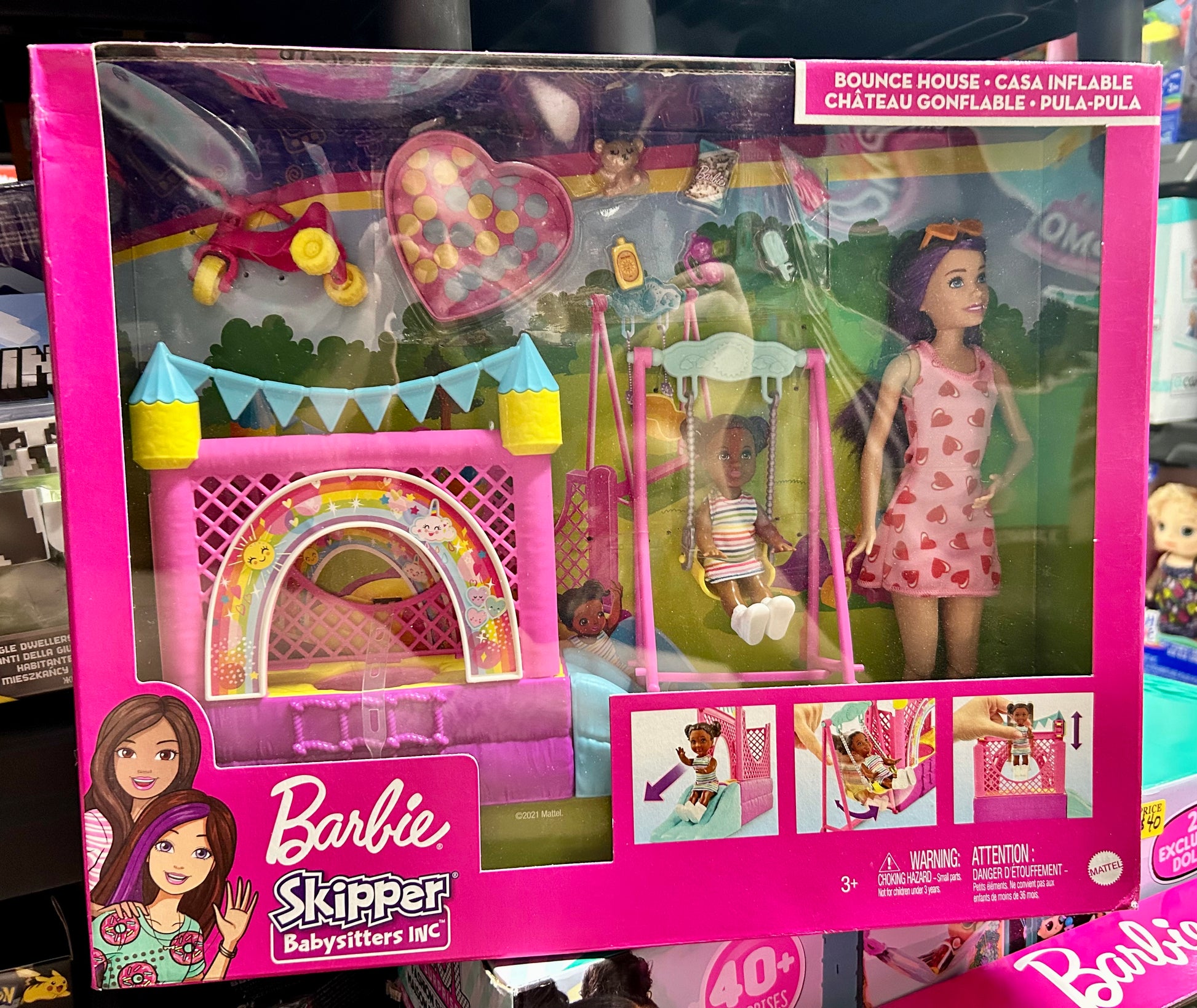 Barbie Skipper Babysitters Inc Bounce House Playset, Skipper Doll, Toddler Small Doll Accessories
