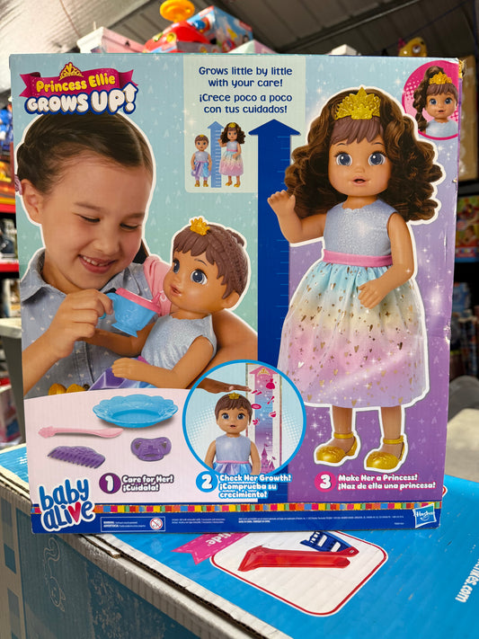 Baby Alive: Princess Ellie Grows Up! 15-Inch Doll Brown Hair 121587