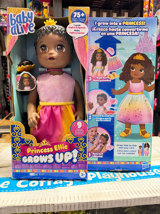 Baby Alive: Princess Ellie Grows Up! 15-Inch Doll Black Hair 121600