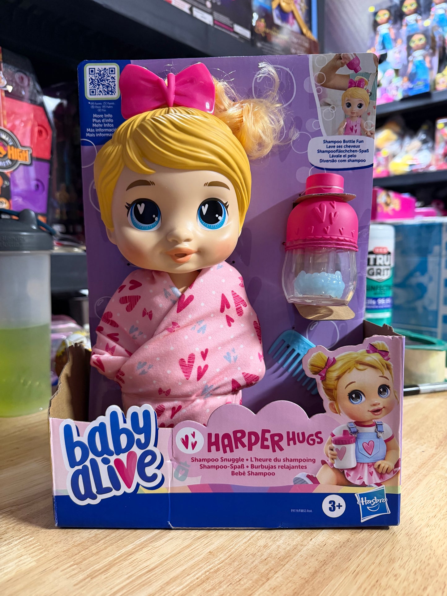 Baby Alive Shampoo Snuggle Harper Hugs Blonde Hair Water Baby Doll 211095