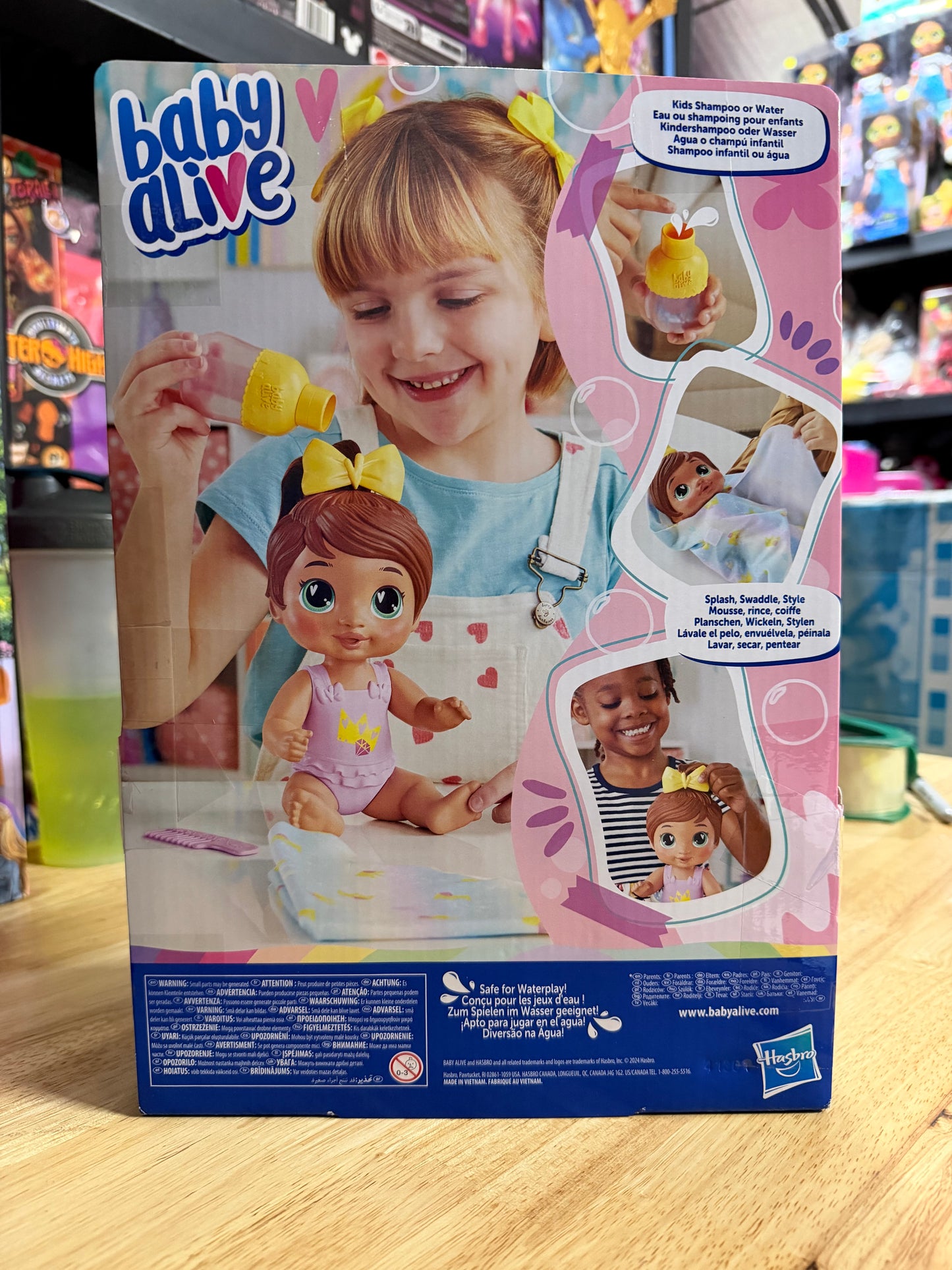 Baby Alive Shampoo Snuggle Sophia Sparkle Brown Hair Water Baby Doll 211118