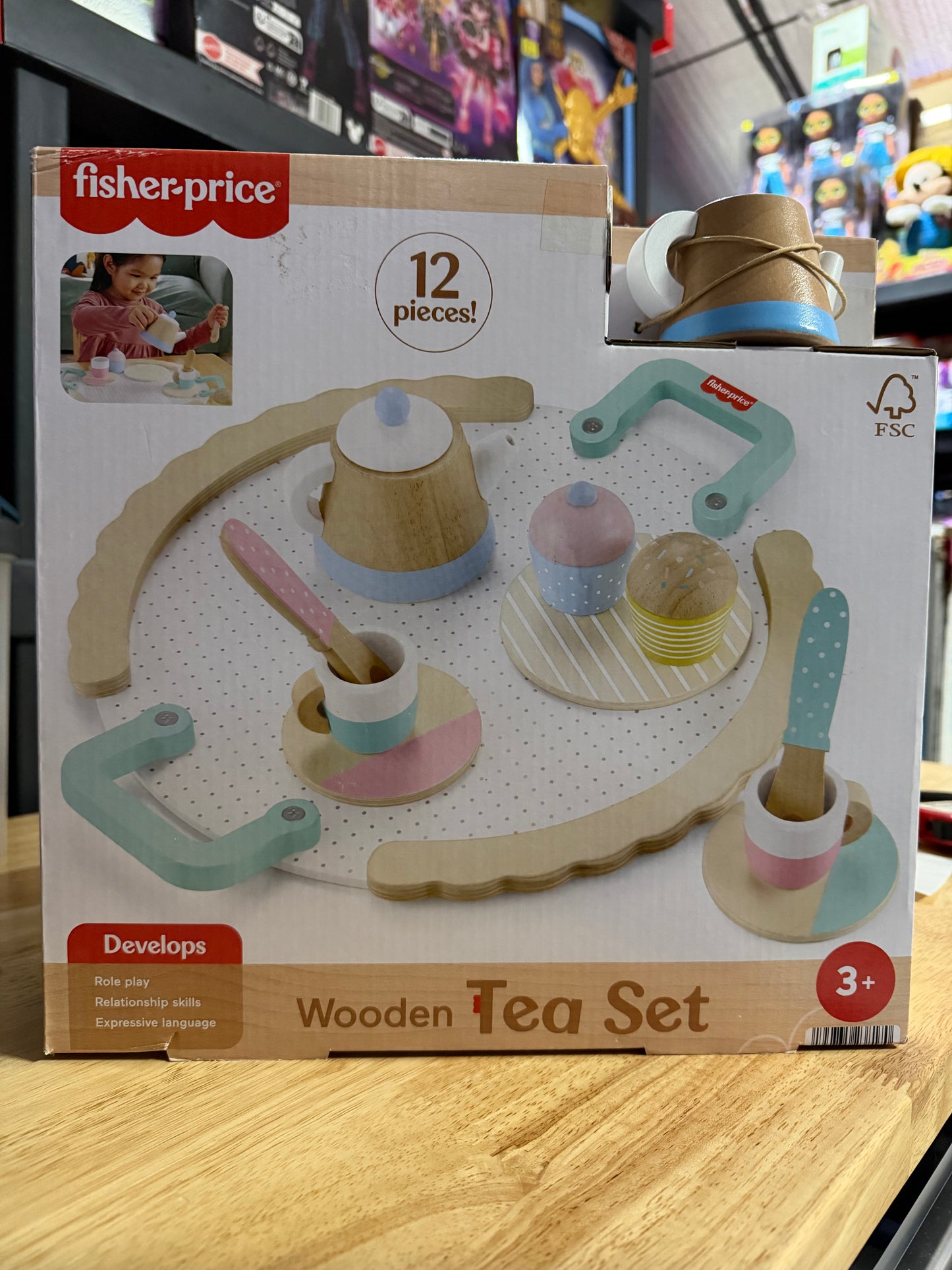 Fisher-Price 12-Piece Wooden Tea Party Set 238170