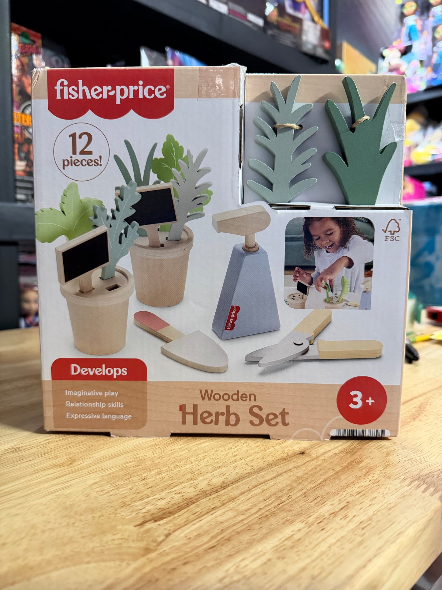 Fisher-Price 12-Piece Wooden Herb Garden and Tools Playset 238705