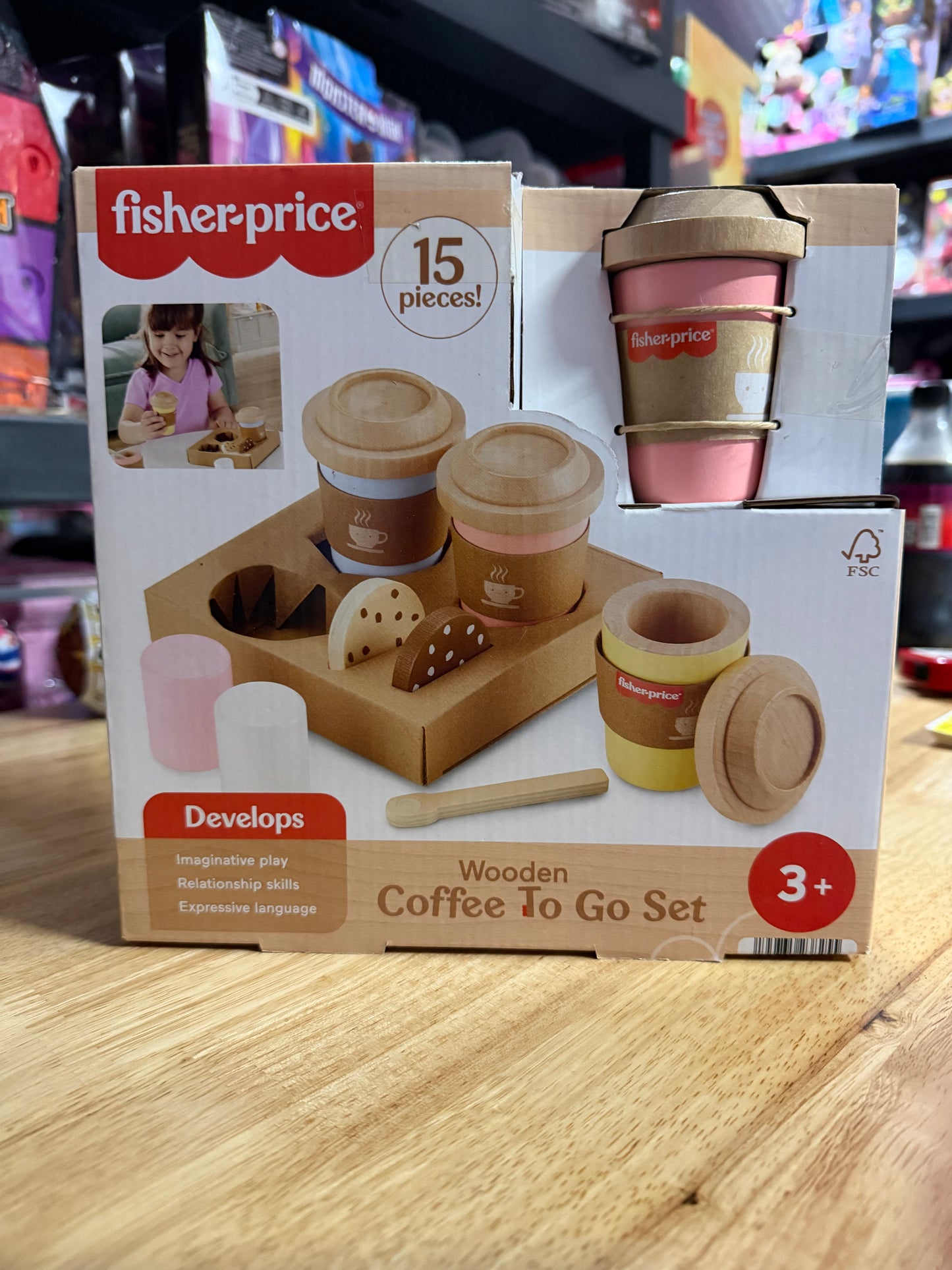 Fisher-Price 15-Piece Wooden Coffee to Go Set 238255