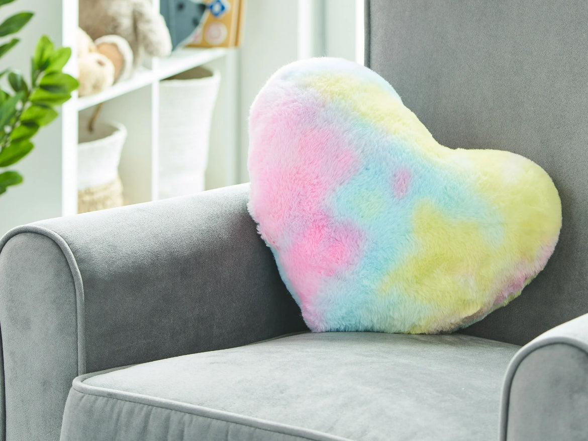 Parent's Choice Plush Tie-Dye 14” Heart Shape Toddler Pillow 10251