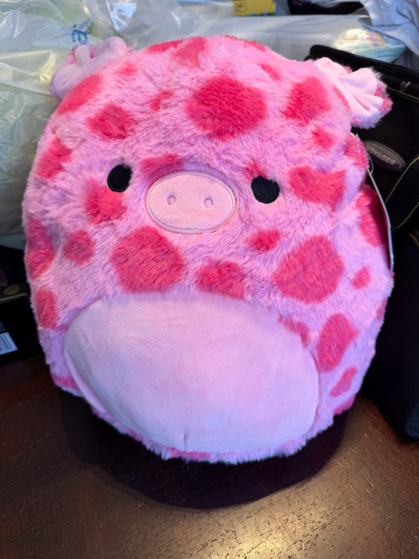 Squishmallows FuzzAMallow 12” Gwendle the Pink Spotted Pig 784227