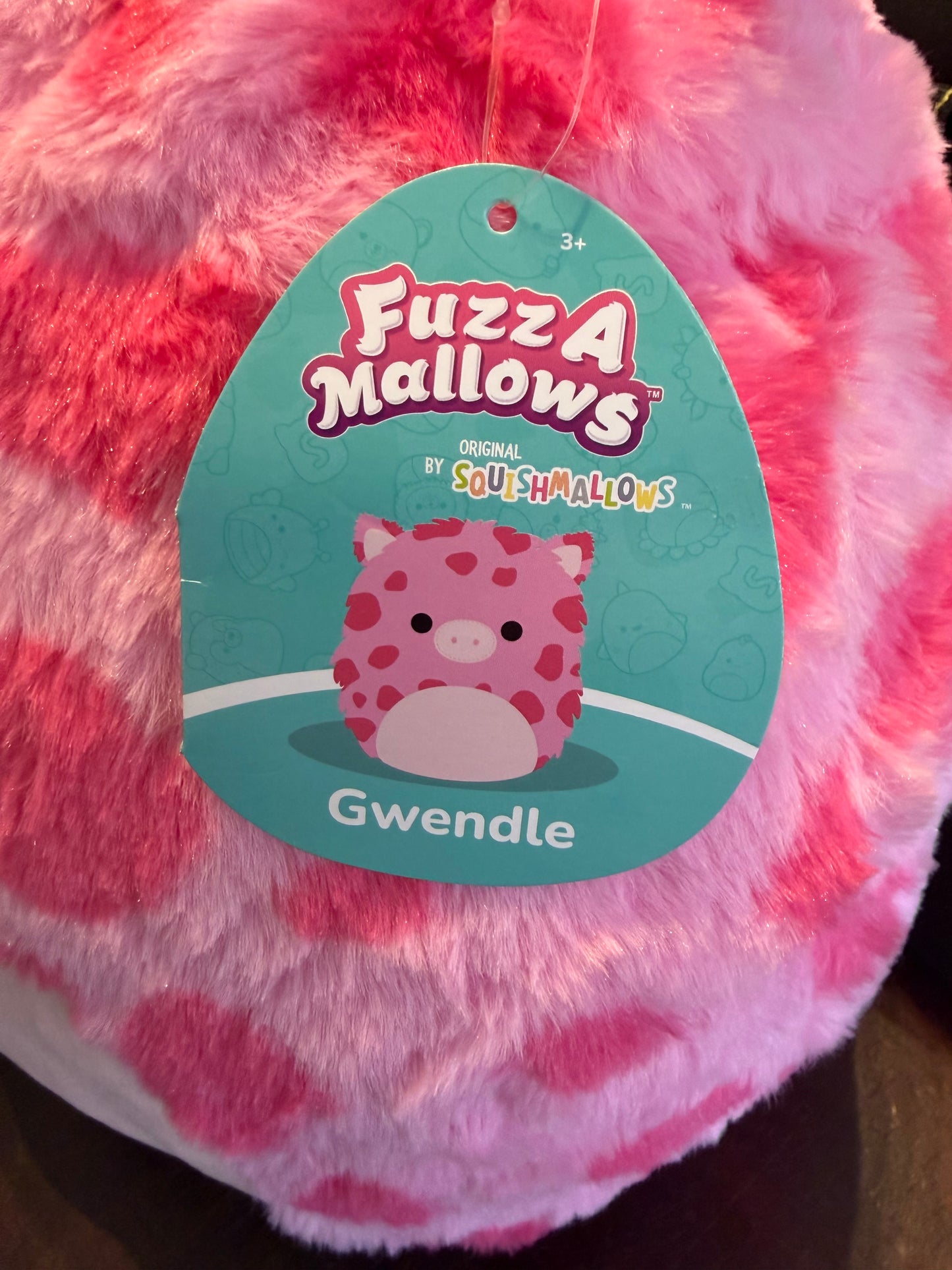Squishmallows FuzzAMallow 12” Gwendle the Pink Spotted Pig 784227