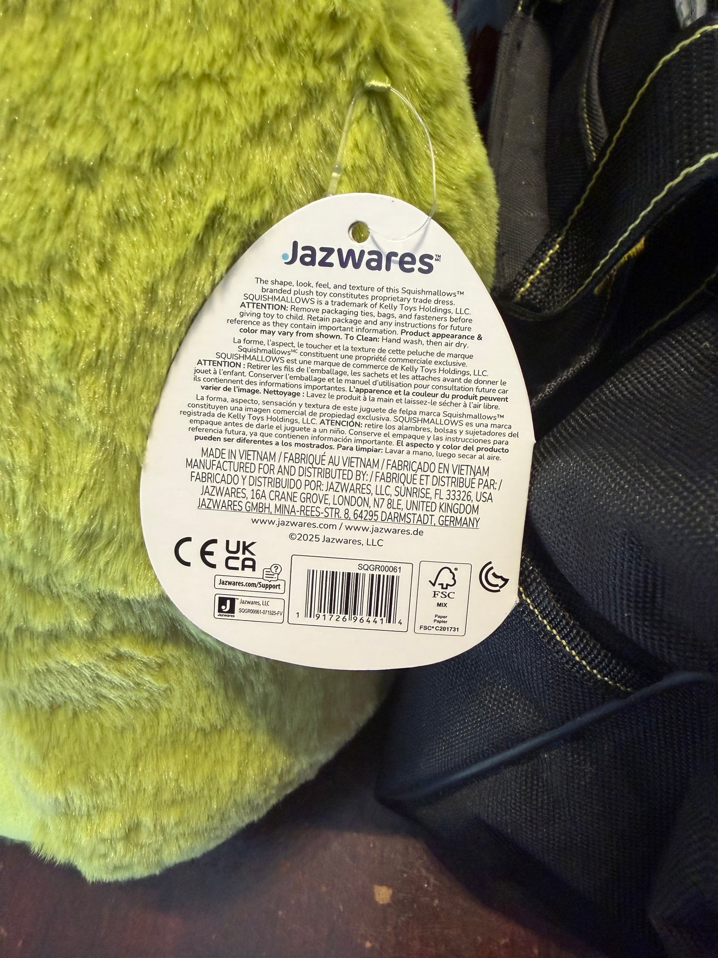 Squishmallows FuzzAMallow 12” Grinch with Heart 964414