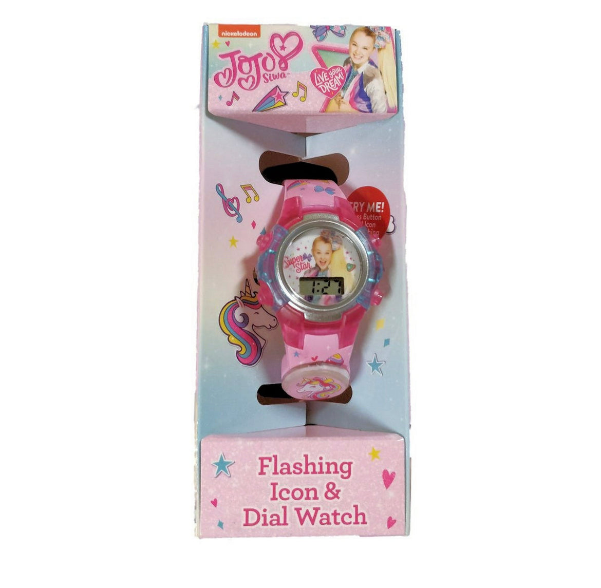 Nickelodeon JoJo Siwa Unisex Child Watch Flashing Icon and Dial Watch Pink