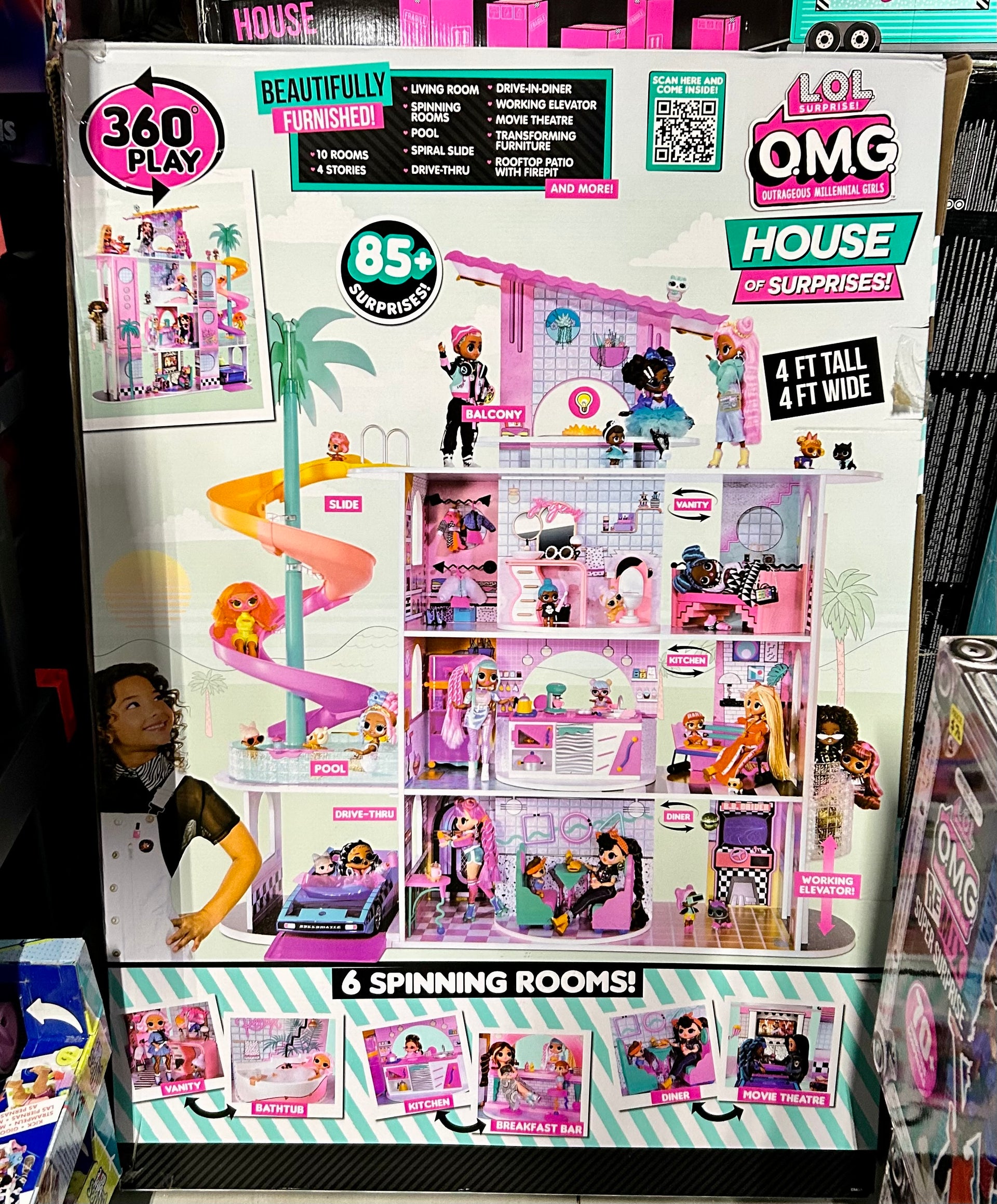 LOL Surprise OMG House of Surprises 85+ Surprises, 4-Ft Tall - Main Image