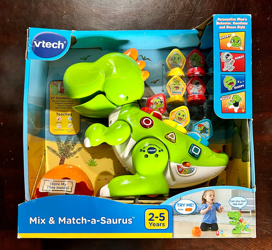 VTech Mix and Match-a-Saurus, Dinosaur Learning Toy for Kids