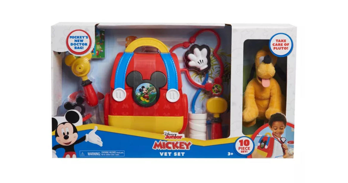 Mickey Mouse Vet Bag Set with Bonus Pluto Plush
