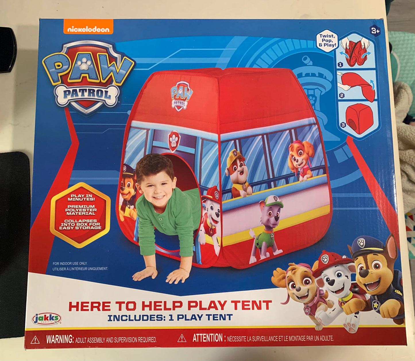 Paw Patrol Character Indoor/Outdoor Play Tent Playhouse for Kids with Easy Pop Up Set