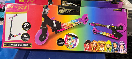 Rainbow High 2 Wheel Girl’s Kick Scooter with Custom Stickers 039200