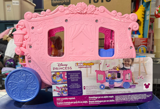 Fisher-Price Little People Disney Princess Pull-Along Musical Carriage Toddler Toy with 2 Figures 277889