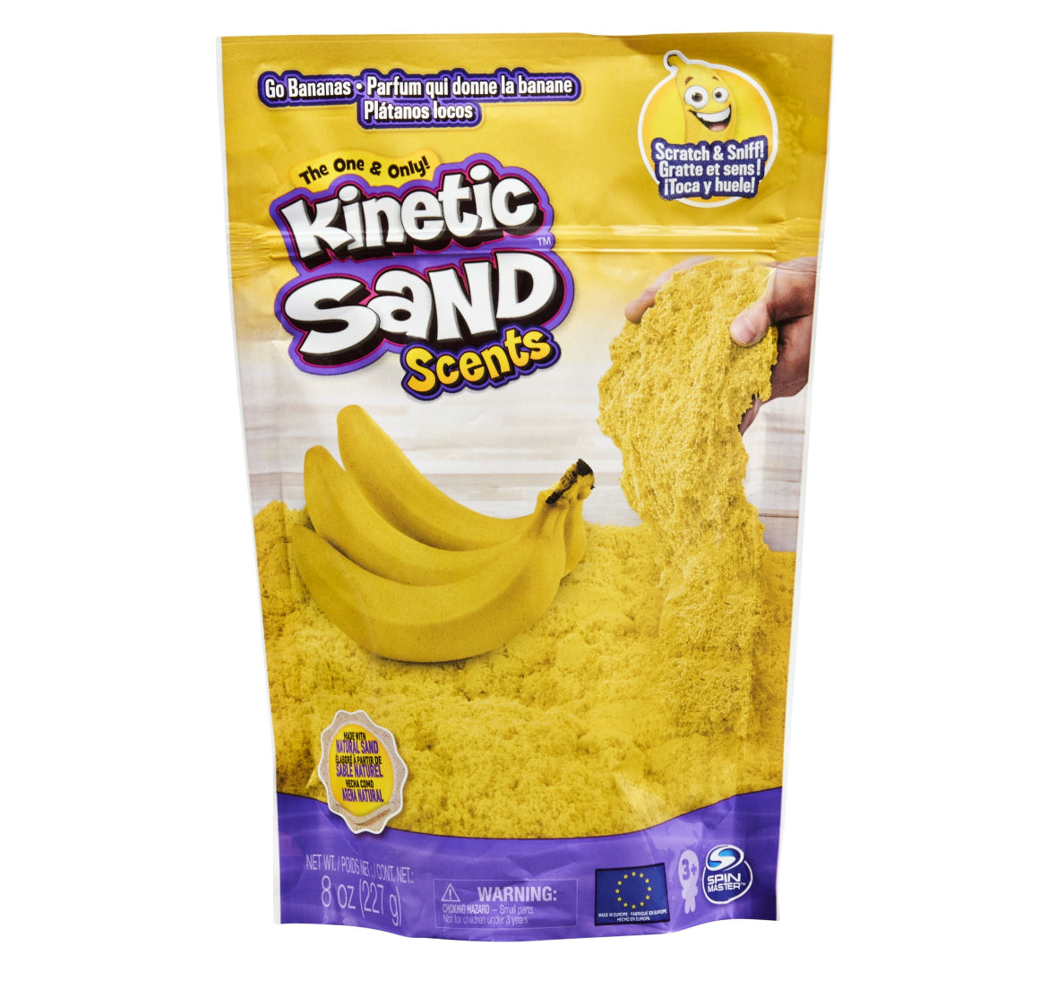 Kinetic Sand Scents, 8oz Yellow Go Bananas Scented Kinetic Sand