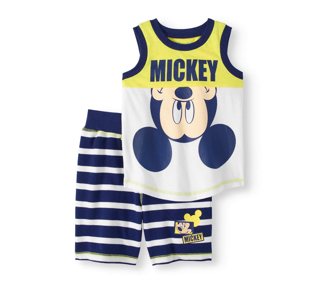 Mickey Mouse Toddler Boy Tank & French Terry Shorts 2pc Outfit Set