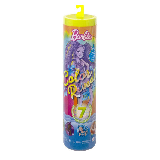 Barbie Color Reveal Neon Tie-Dye Fashion Doll with Accessories & Color Change (Styles May Vary)