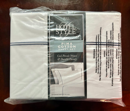 Hotel Style 4-Piece 300 Thread Ct. Pima Cotton Bed Sheet Set Full Size 31286