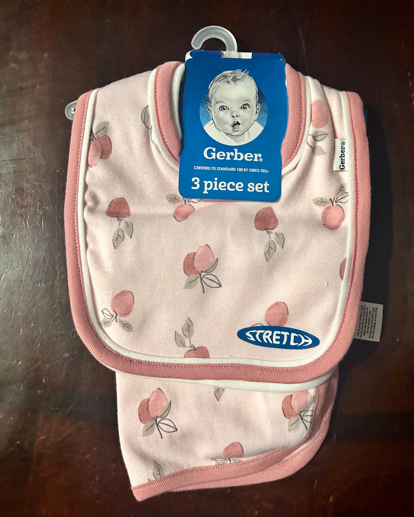 Gerber 3-Pack Pink Baby Bib & Burp Cloth Set